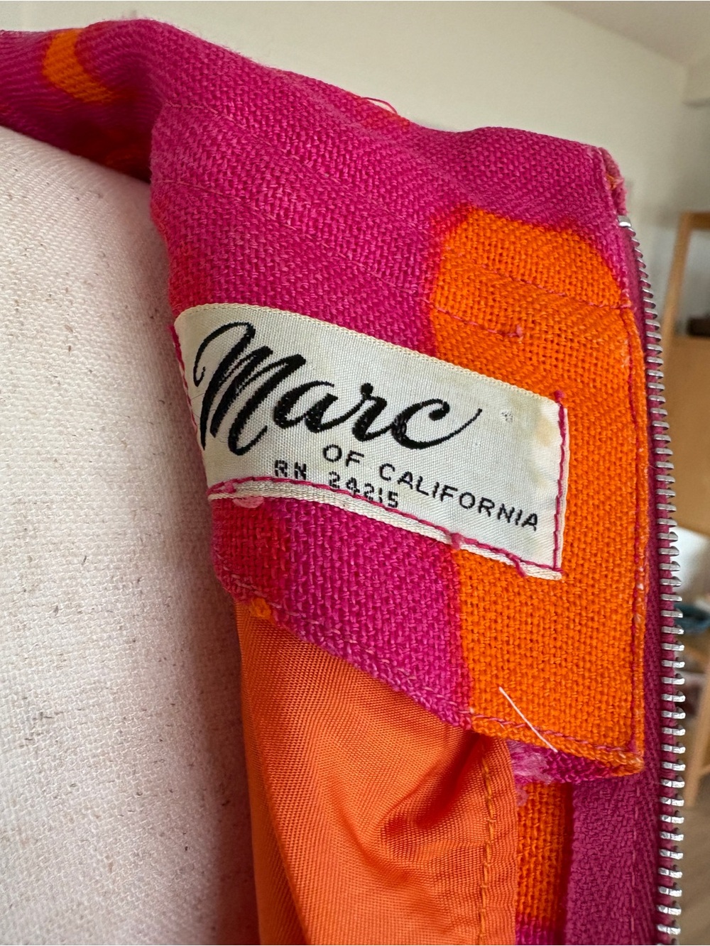 Palm Springs Vibrant Pink & Orange Abstract Shift Dress - Picture 4 of 9
